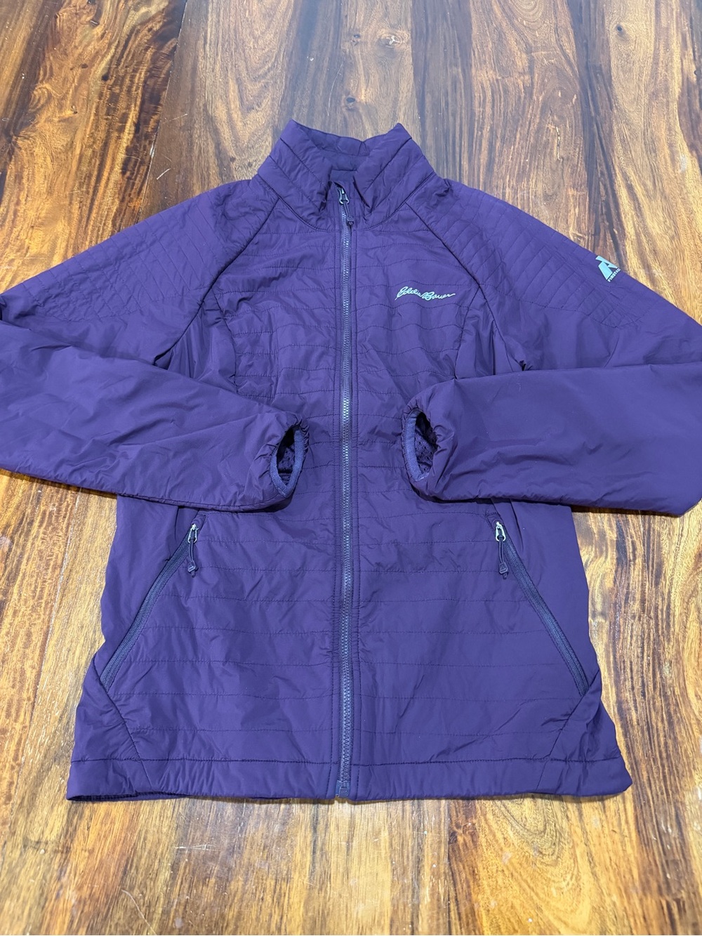 Eddie Bauer First Ascent Insulated Jacket Women's S Plum Quilted Bungee Waist